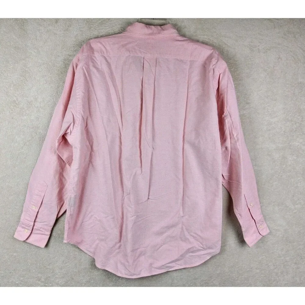 Ralph Lauren Sport Women's Long Sleeve Button Front Shirt Pink Size 14